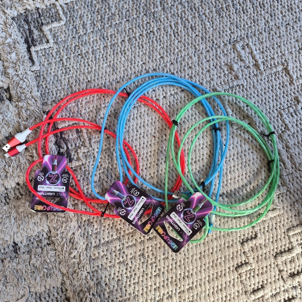 Long Charging Charger Cable USB Cord for iPhone Smart Accessories Light Up 3 LOT